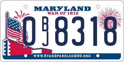 MD license plate 0BJ8318