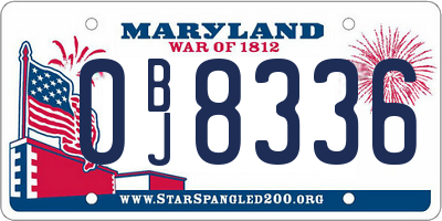 MD license plate 0BJ8336