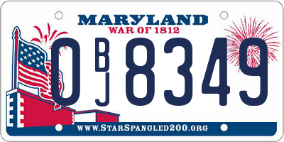 MD license plate 0BJ8349