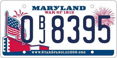 MD license plate 0BJ8395