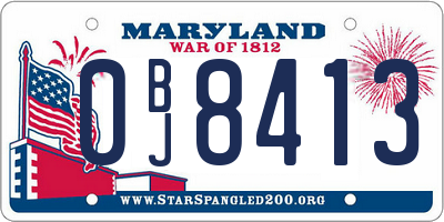 MD license plate 0BJ8413