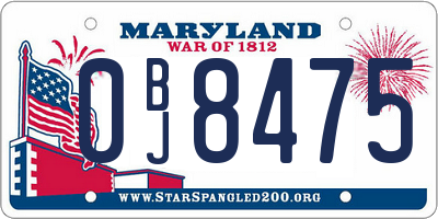 MD license plate 0BJ8475