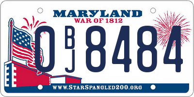 MD license plate 0BJ8484