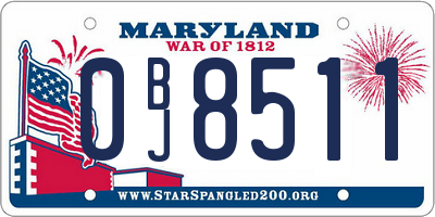 MD license plate 0BJ8511