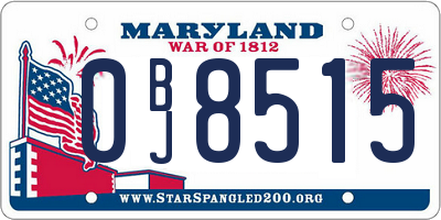 MD license plate 0BJ8515