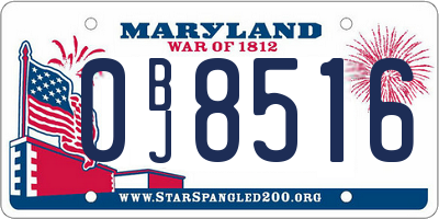 MD license plate 0BJ8516