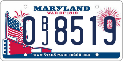 MD license plate 0BJ8519