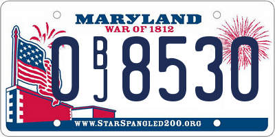 MD license plate 0BJ8530