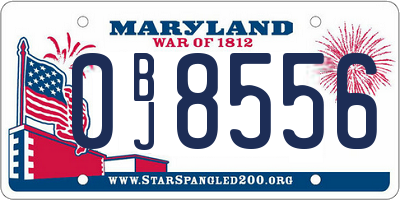 MD license plate 0BJ8556