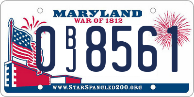 MD license plate 0BJ8561