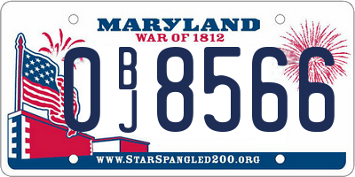 MD license plate 0BJ8566