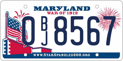 MD license plate 0BJ8567