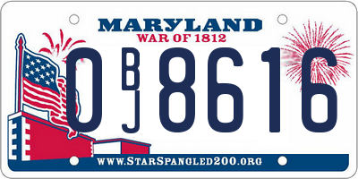 MD license plate 0BJ8616