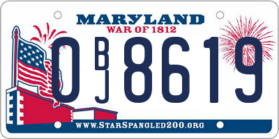 MD license plate 0BJ8619