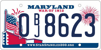 MD license plate 0BJ8623