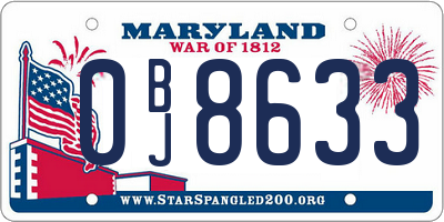 MD license plate 0BJ8633