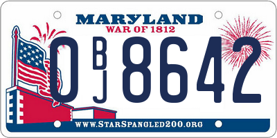 MD license plate 0BJ8642