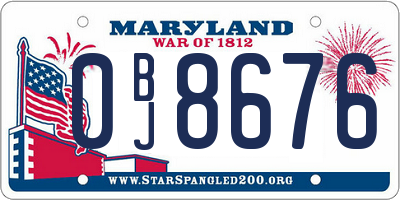 MD license plate 0BJ8676