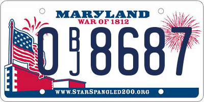 MD license plate 0BJ8687