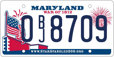 MD license plate 0BJ8709