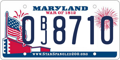 MD license plate 0BJ8710
