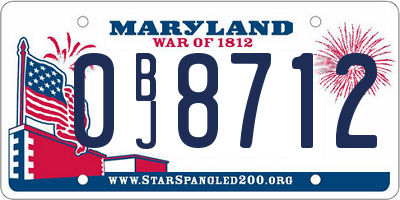 MD license plate 0BJ8712