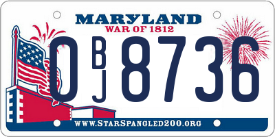 MD license plate 0BJ8736