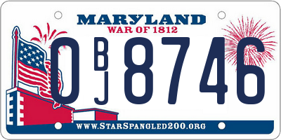 MD license plate 0BJ8746
