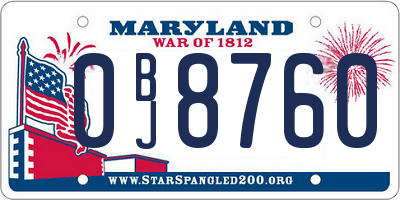MD license plate 0BJ8760