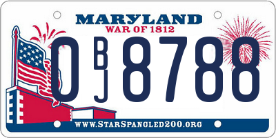 MD license plate 0BJ8788