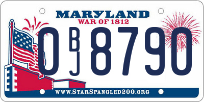 MD license plate 0BJ8790