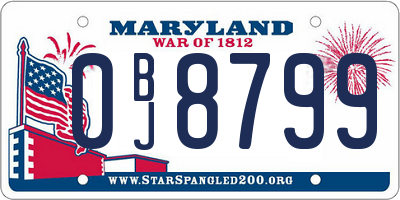 MD license plate 0BJ8799