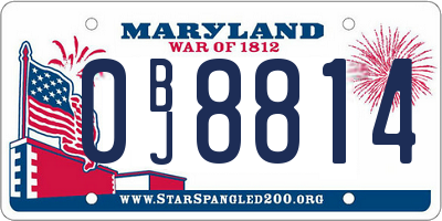 MD license plate 0BJ8814