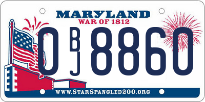 MD license plate 0BJ8860