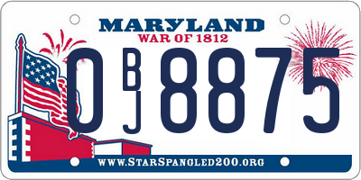 MD license plate 0BJ8875