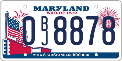 MD license plate 0BJ8878