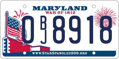 MD license plate 0BJ8918