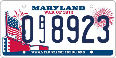 MD license plate 0BJ8923