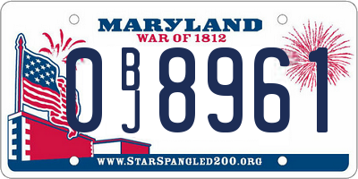 MD license plate 0BJ8961