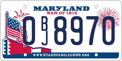 MD license plate 0BJ8970