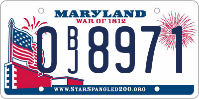 MD license plate 0BJ8971