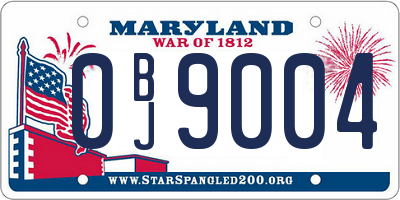 MD license plate 0BJ9004