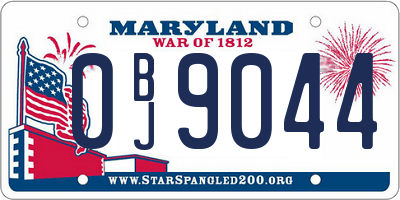 MD license plate 0BJ9044