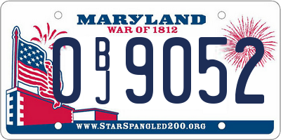 MD license plate 0BJ9052