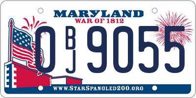 MD license plate 0BJ9055