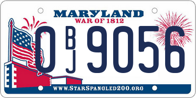 MD license plate 0BJ9056