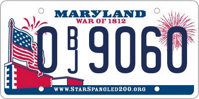 MD license plate 0BJ9060