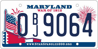 MD license plate 0BJ9064