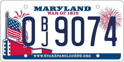 MD license plate 0BJ9074