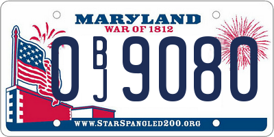 MD license plate 0BJ9080